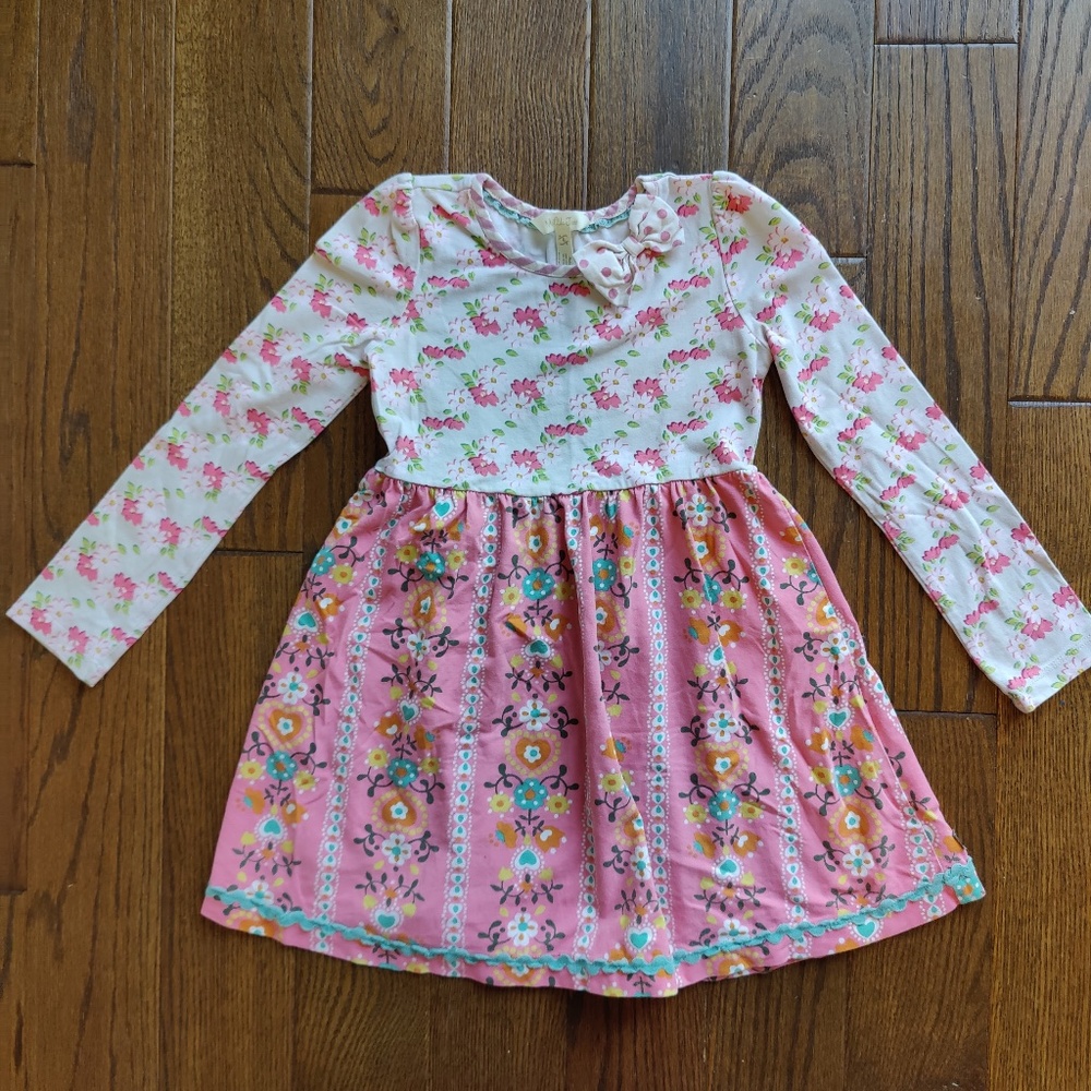 Matilda Jane Long Sleeved Girls Dress in Mixed Floral Patterns - Size 6